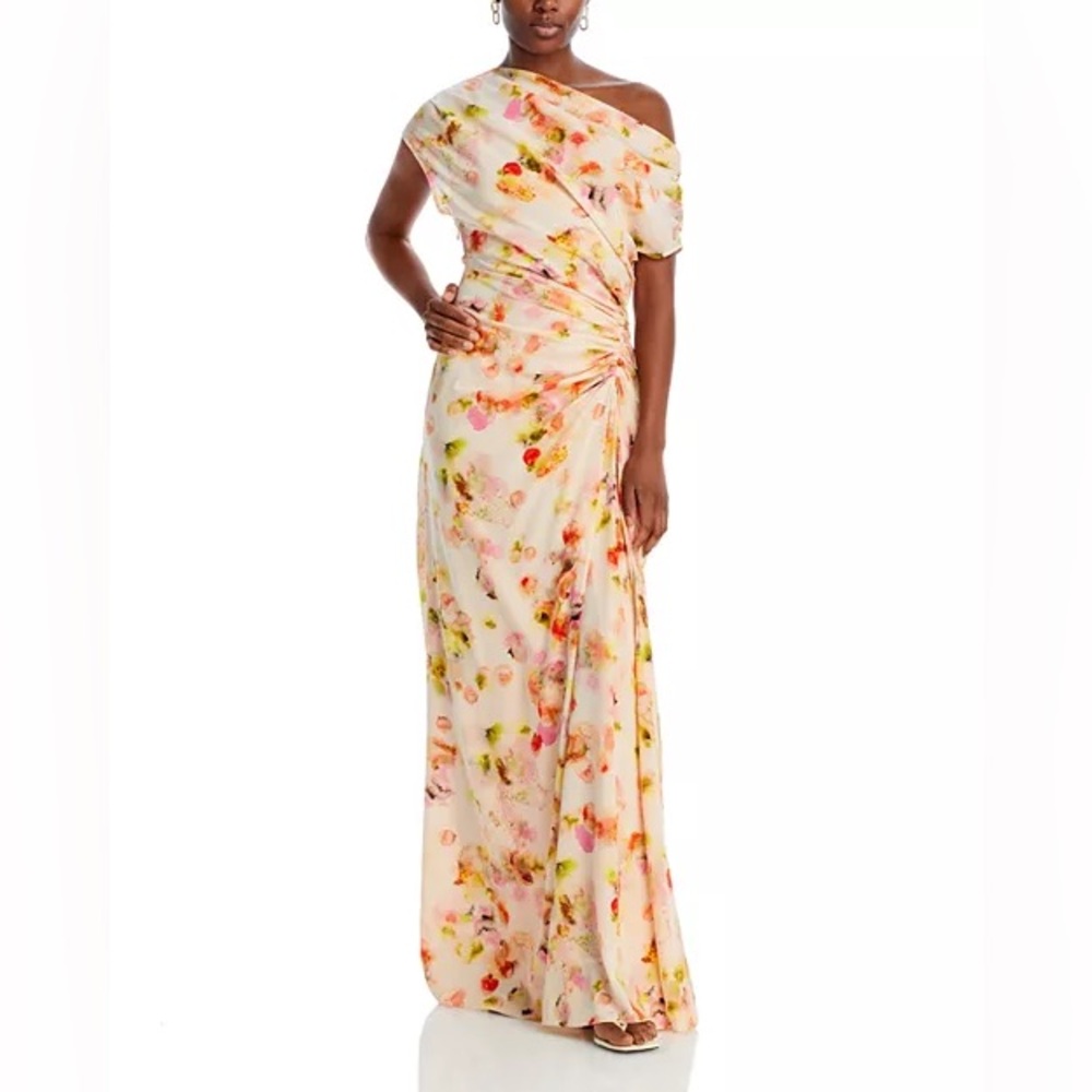 A.L.C. Watercolor Floral Top in Pink and Orange